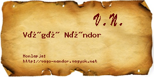 Vágó Nándor névjegykártya