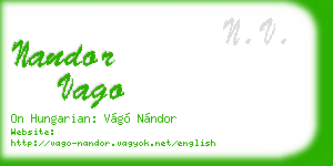 nandor vago business card